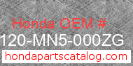 Honda 81120-MN5-000ZG genuine part number image