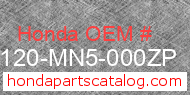 Honda 81120-MN5-000ZP genuine part number image