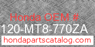 Honda 81120-MT8-770ZA genuine part number image