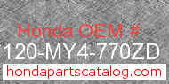 Honda 81120-MY4-770ZD genuine part number image