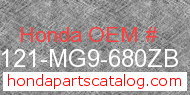 Honda 81121-MG9-680ZB genuine part number image
