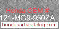 Honda 81121-MG9-950ZA genuine part number image