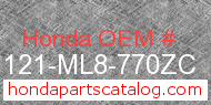 Honda 81121-ML8-770ZC genuine part number image