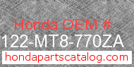 Honda 81122-MT8-770ZA genuine part number image