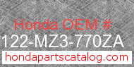 Honda 81122-MZ3-770ZA genuine part number image