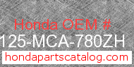 Honda 81125-MCA-780ZH genuine part number image