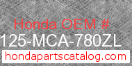 Honda 81125-MCA-780ZL genuine part number image