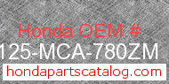 Honda 81125-MCA-780ZM genuine part number image