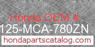 Honda 81125-MCA-780ZN genuine part number image