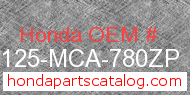 Honda 81125-MCA-780ZP genuine part number image
