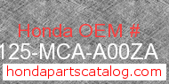 Honda 81125-MCA-A00ZA genuine part number image