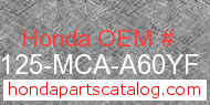 Honda 81125-MCA-A60YF genuine part number image