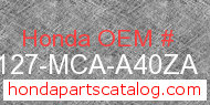 Honda 81127-MCA-A40ZA genuine part number image