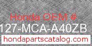 Honda 81127-MCA-A40ZB genuine part number image