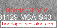 Honda 81129-MCA-S40 genuine part number image