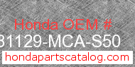 Honda 81129-MCA-S50 genuine part number image