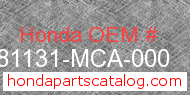 Honda 81131-MCA-000 genuine part number image