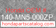 Honda 81140-MN5-000ZP genuine part number image