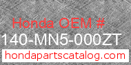 Honda 81140-MN5-000ZT genuine part number image