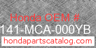 Honda 81141-MCA-000YB genuine part number image