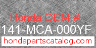Honda 81141-MCA-000YF genuine part number image