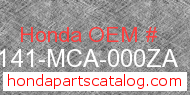 Honda 81141-MCA-000ZA genuine part number image