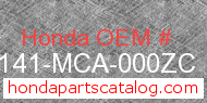 Honda 81141-MCA-000ZC genuine part number image