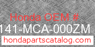 Honda 81141-MCA-000ZM genuine part number image