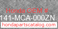 Honda 81141-MCA-000ZN genuine part number image