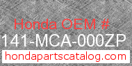 Honda 81141-MCA-000ZP genuine part number image