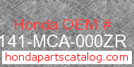 Honda 81141-MCA-000ZR genuine part number image