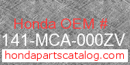 Honda 81141-MCA-000ZV genuine part number image