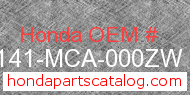 Honda 81141-MCA-000ZW genuine part number image
