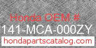 Honda 81141-MCA-000ZY genuine part number image