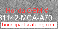 Honda 81142-MCA-A70 genuine part number image