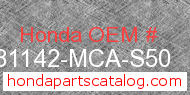 Honda 81142-MCA-S50 genuine part number image
