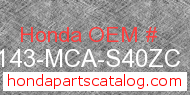 Honda 81143-MCA-S40ZC genuine part number image
