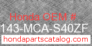 Honda 81143-MCA-S40ZF genuine part number image