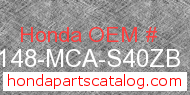 Honda 81148-MCA-S40ZB genuine part number image