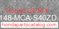 Honda 81148-MCA-S40ZD genuine part number image