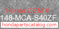 Honda 81148-MCA-S40ZF genuine part number image