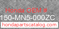 Honda 81150-MN5-000ZC genuine part number image