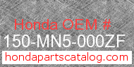 Honda 81150-MN5-000ZF genuine part number image