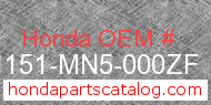 Honda 81151-MN5-000ZF genuine part number image