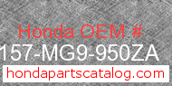 Honda 81157-MG9-950ZA genuine part number image