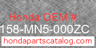 Honda 81158-MN5-000ZC genuine part number image