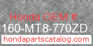 Honda 81160-MT8-770ZD genuine part number image