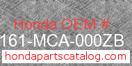 Honda 81161-MCA-000ZB genuine part number image