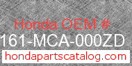 Honda 81161-MCA-000ZD genuine part number image