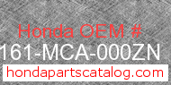 Honda 81161-MCA-000ZN genuine part number image